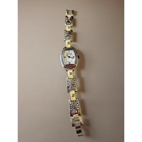 BRIGHTON Bismarck Silver & White Watch-Women’s-New Battery brighton tin included main image 4